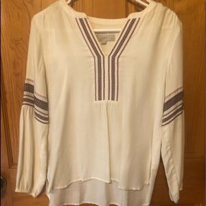 Loft Tribal long sleeve blouse